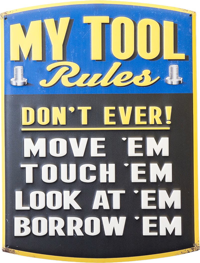 アンティークエンボスプレート ［MY TOOL Rules］＜アメリカン雑貨＞