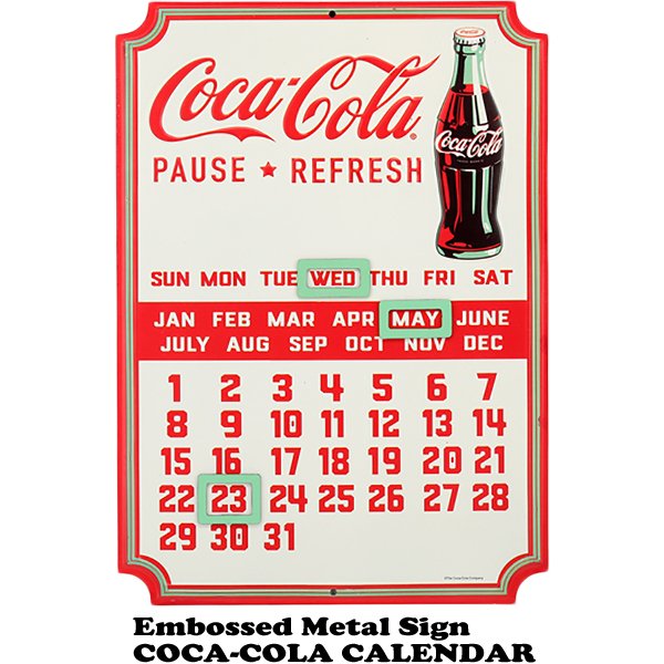 コカコーラ グッズ カレンダー エンボスメタルサイン st0176 fkip