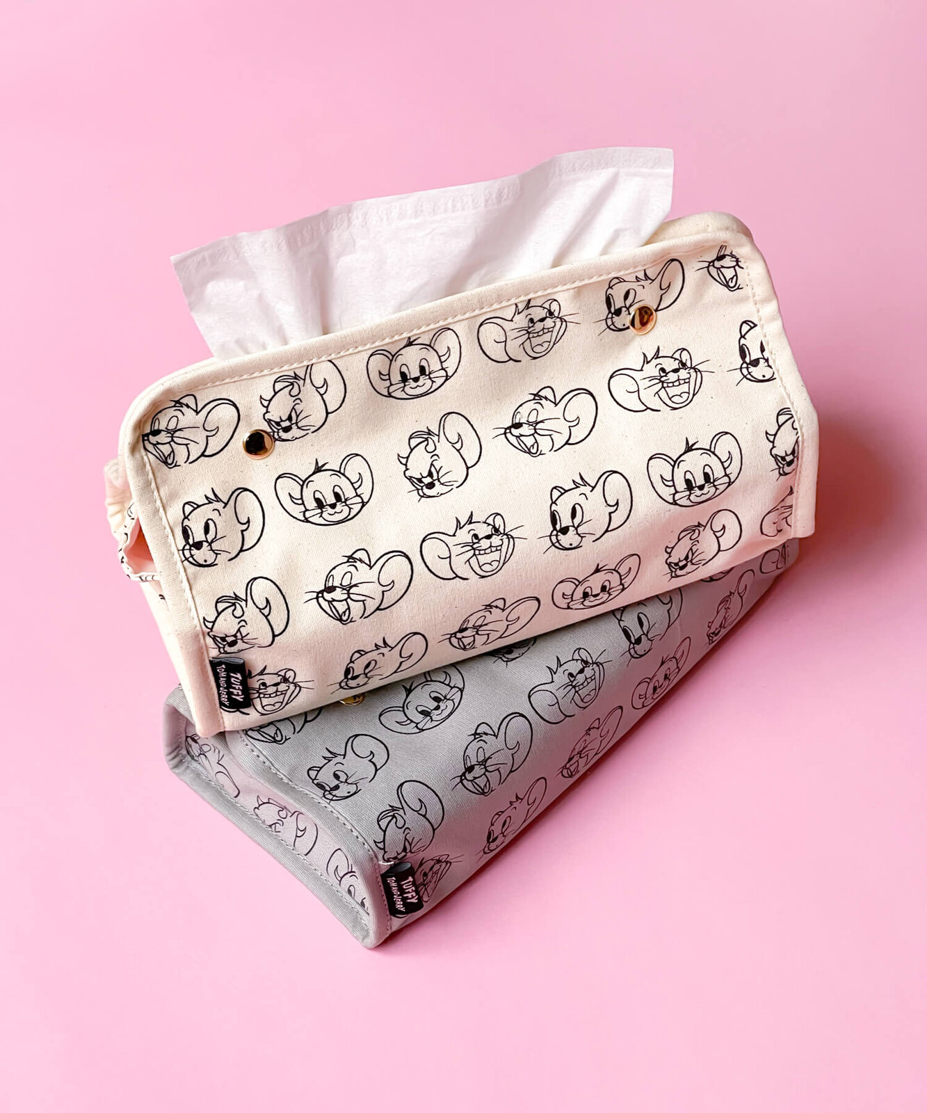 TOM and JERRY×Flapper タフィーの気持ちティッシュケース  アイボリーカラー