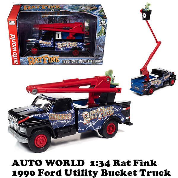 ラットフィンクミニカー1:34 Rat Fink 1990 Ford Utility Bucket Truck