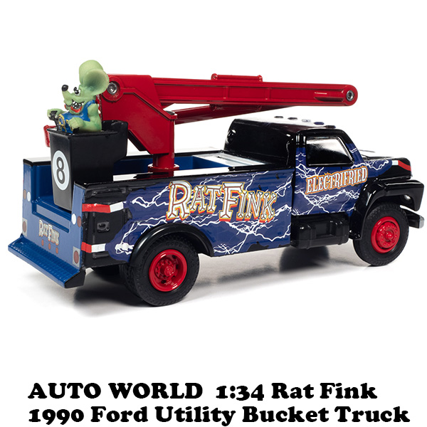 ラットフィンクミニカー1:34 Rat Fink 1990 Ford Utility Bucket Truck 