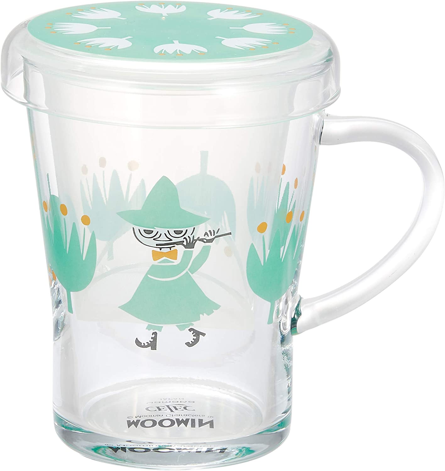 MOOMINスナフキン クッカ ティーメイト ガラス マグカップ(茶こし付 