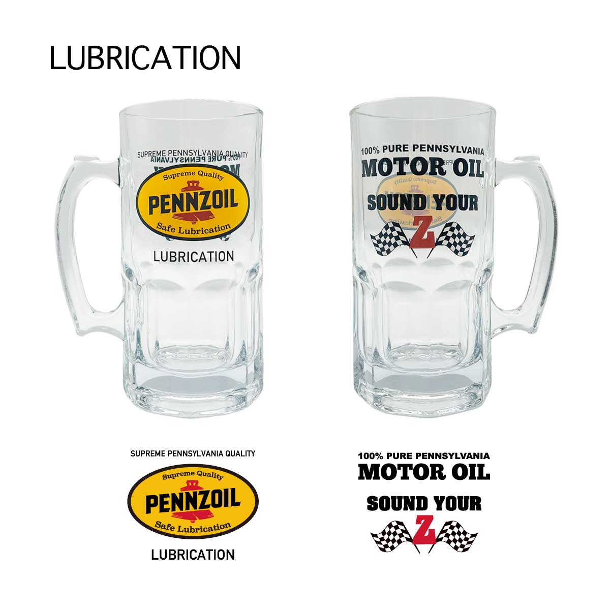 【大容量ビアジョッキ】【ダイナー気分】BEER MUG LARGE GLASS MUG ラージグラスマグ ビアジョッキLUBRICATION