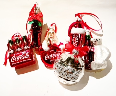 コカ・コーラクリスマスオーナメントセット　6点セット　コカ・コーラガラスオーナメント　アメリカンオーナメント クリスマスツリー飾り